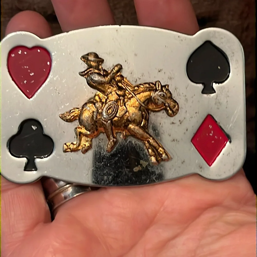 Vintage Bucking Horse & Riding Cowboy Belt Buckle